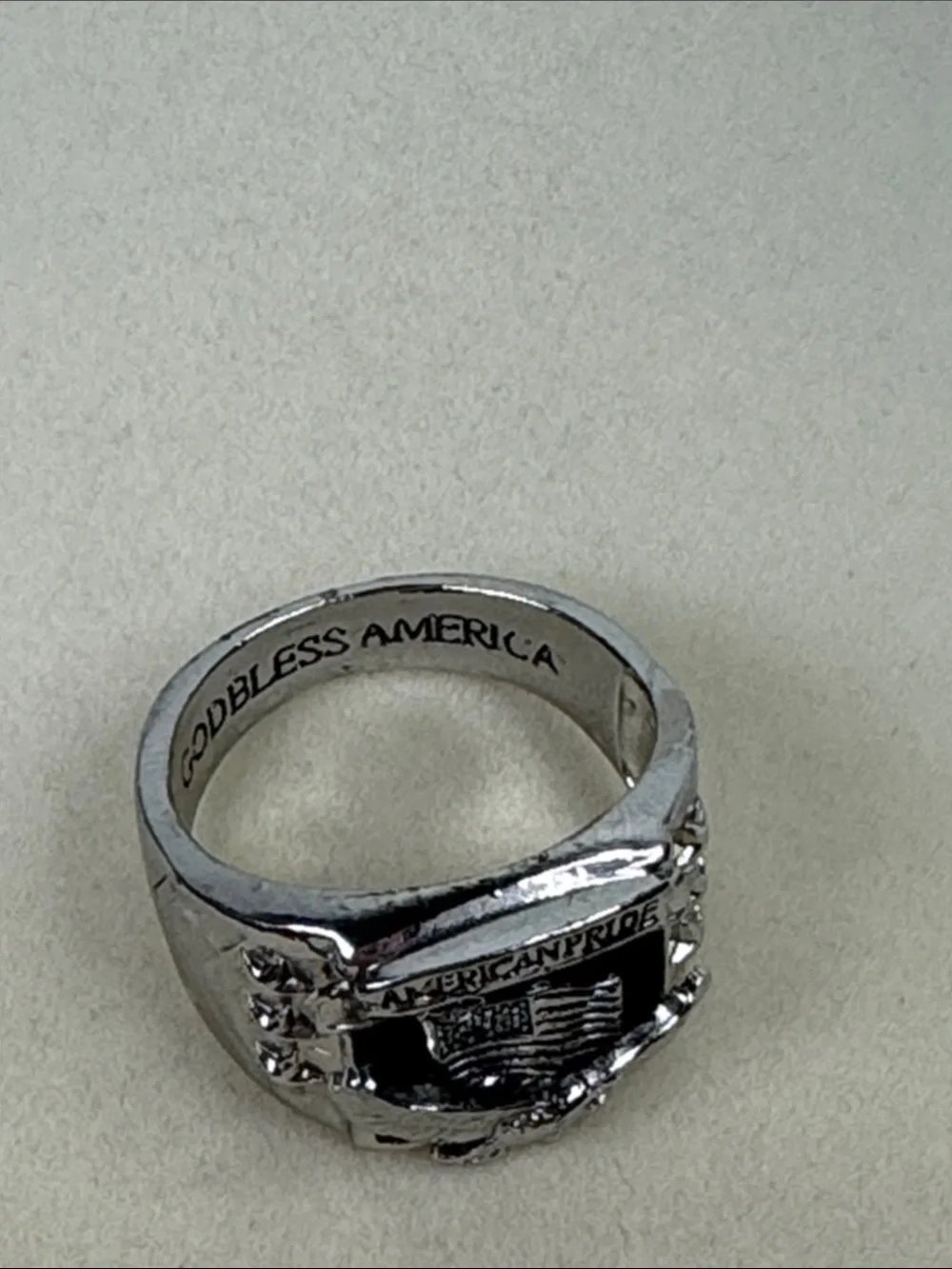 Men’s Sterling Silver 925 American Pride Eagle Flag Ring 11.66grams Size 13